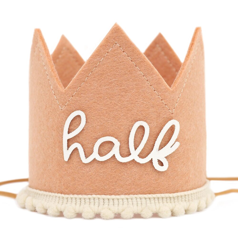 8544 Half Birthday Crown for For Kids - 1/2 Birthday Hat for Boho Cake